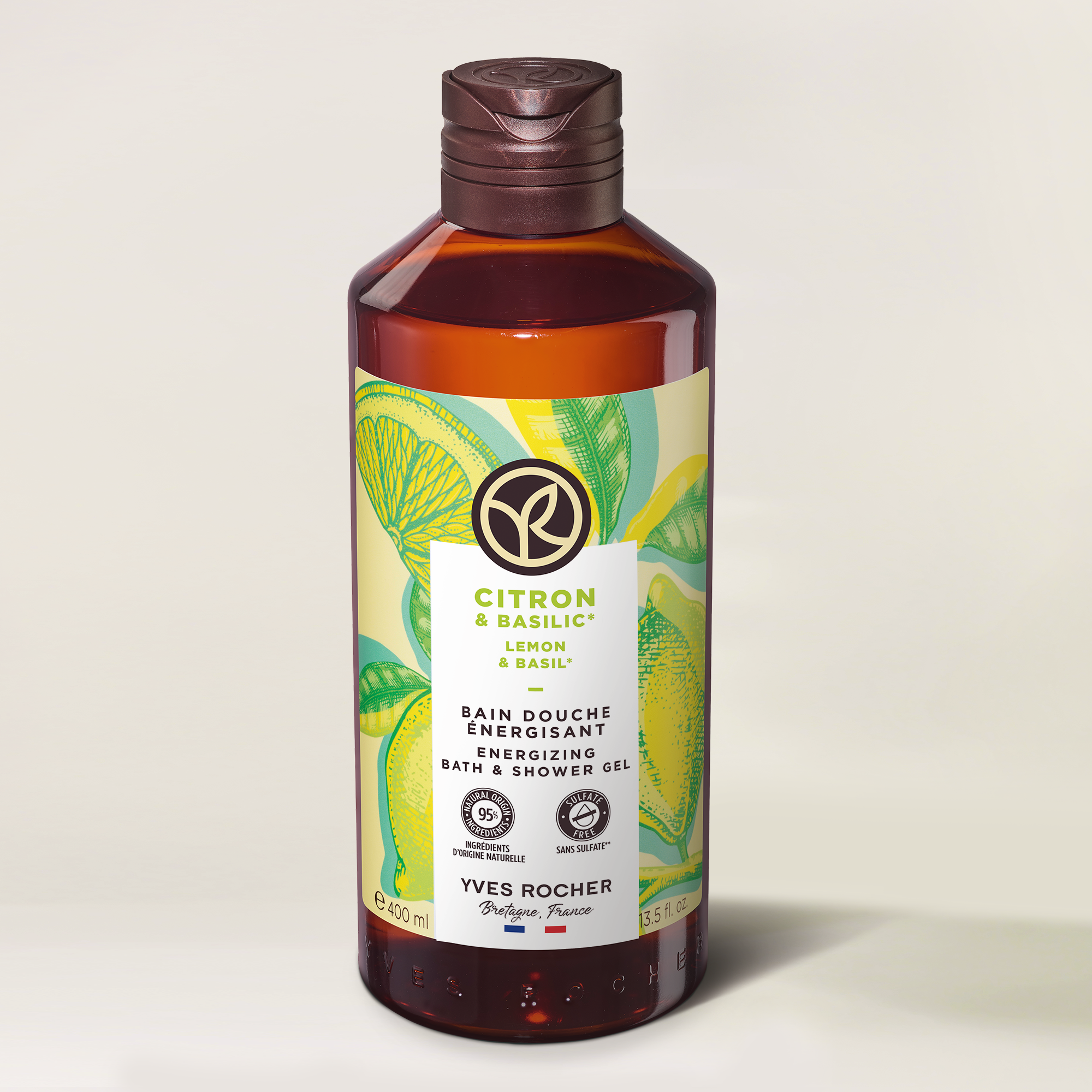 Lemon & Basil Energizing Bath & Shower Gel - 400 ml