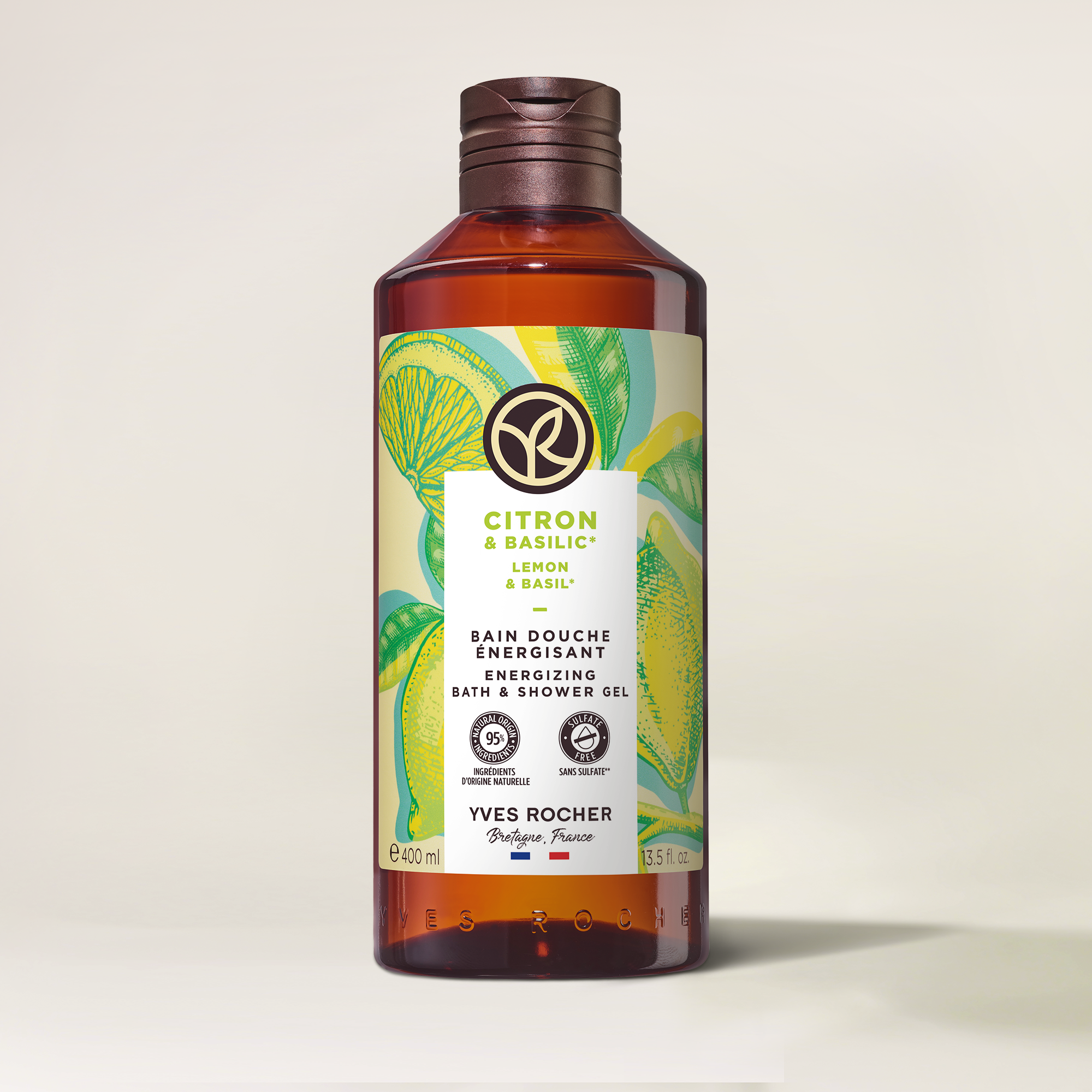 Lemon & Basil Energizing Bath & Shower Gel - 400 ml