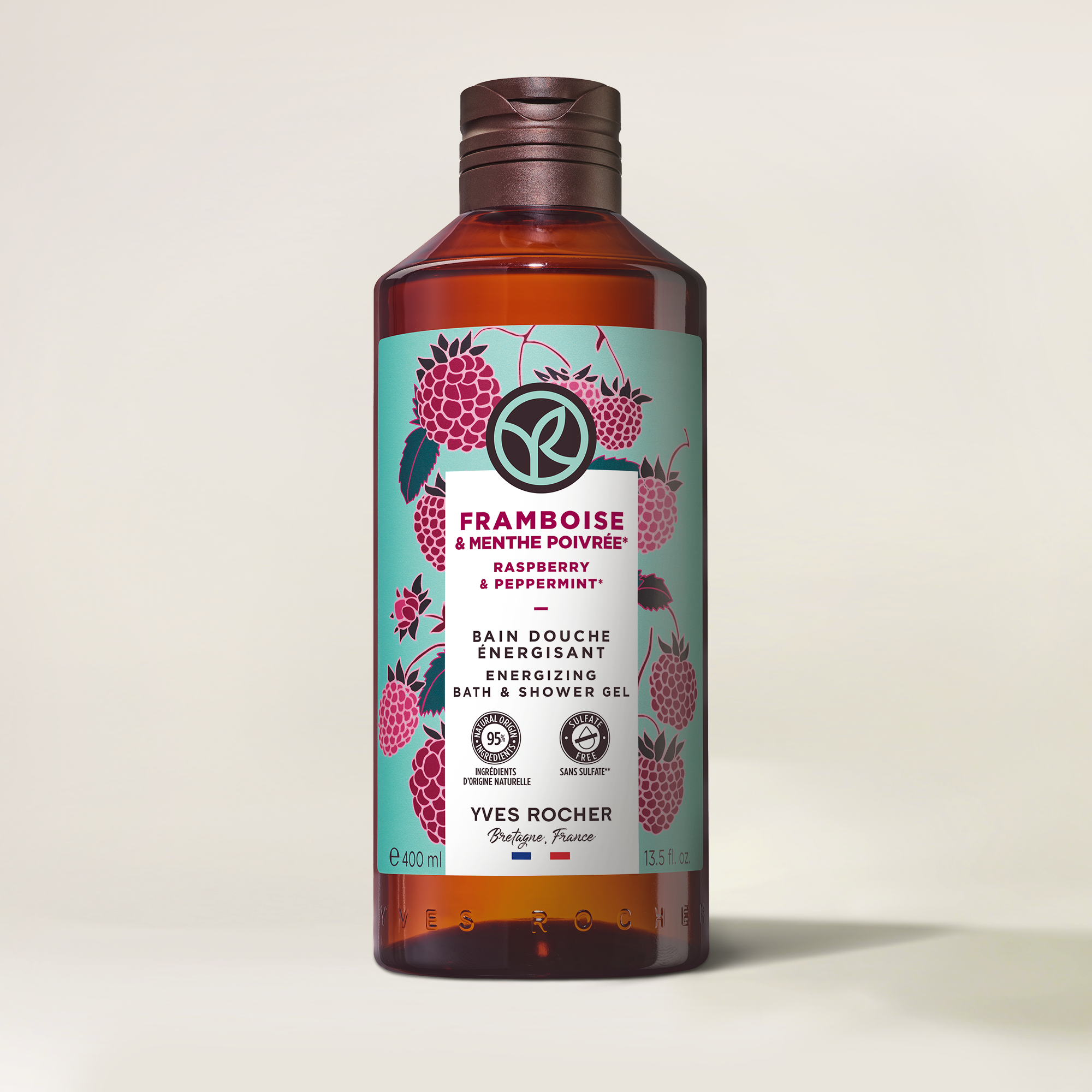 Raspberry & Peppermint Energizing Bath & Shower Gel - 400 ml