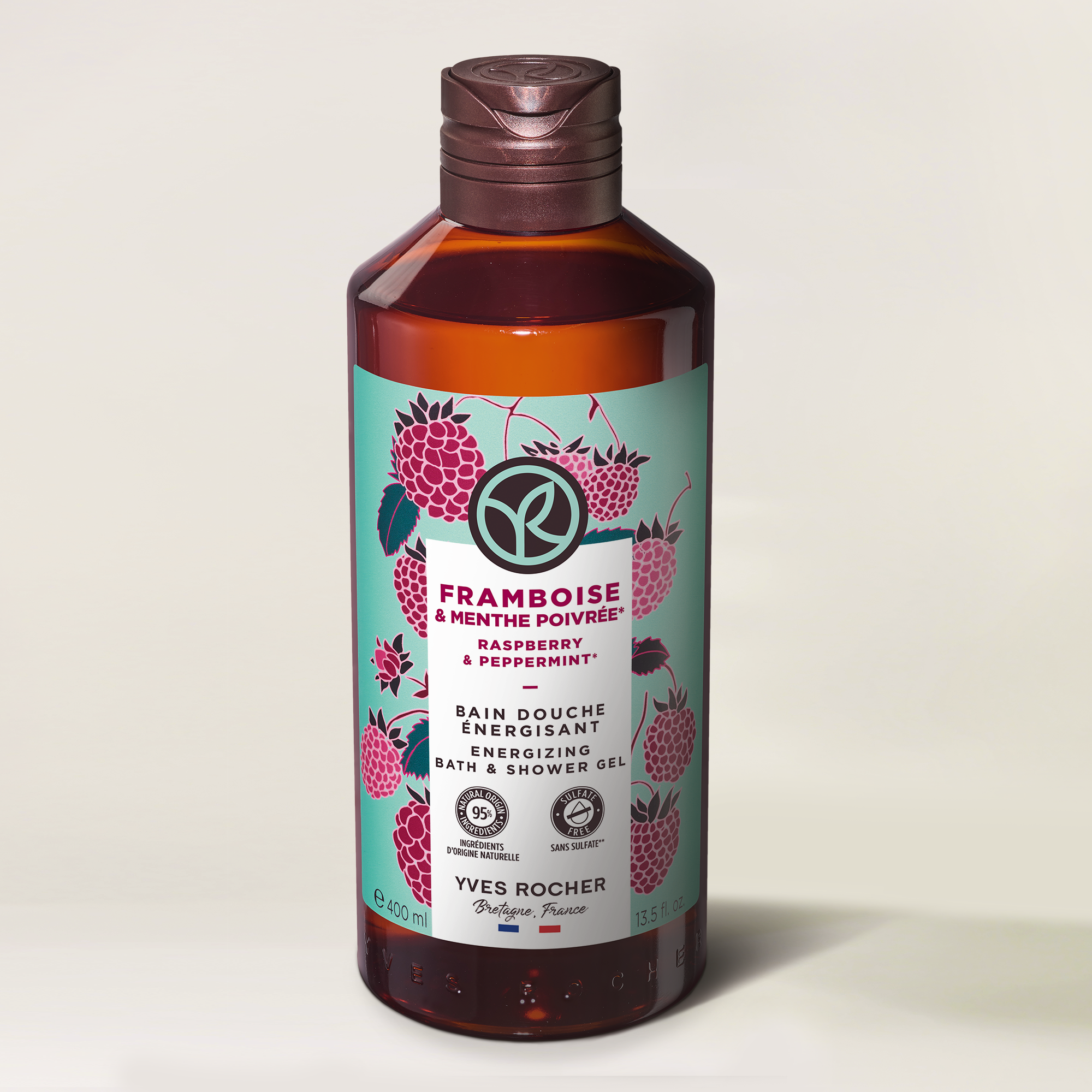 Raspberry & Peppermint Energizing Bath & Shower Gel - 400 ml